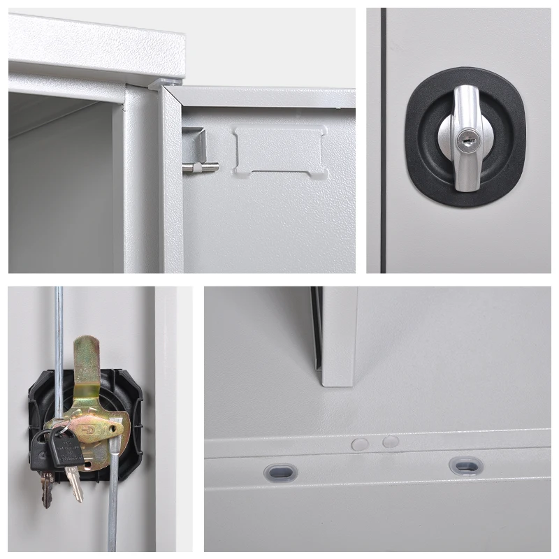 Swing Door Furniture bedroom steel wardrobe Design powder coated kd structure 2 swing Door Almirah metal Clothes wardrobe