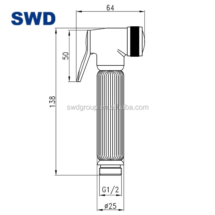 Amazon Bestseller Stainless Steel And ABS Brass Toilet Bidet Sprayer Without T-Valve 304 Shattaf