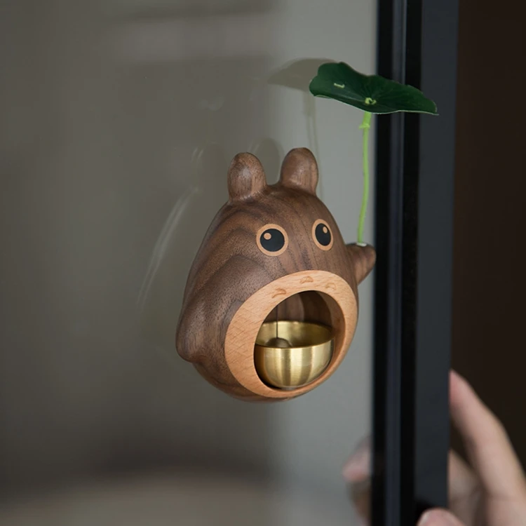 Factory Direct High Quality Walunt Wood Totoro Magnetic Adsorption Doorbell