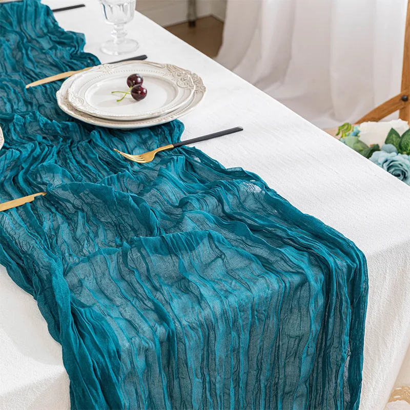 Wholesale Modern Popular Hotel Party Wedding Christmas Festival Decorative Table Runner Cheesecloth Wedding Arch Gauze Fabric