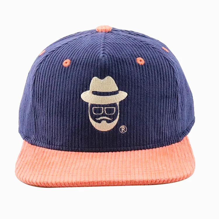 high quality vintage cap corduroy snapback cap hats 5 panel corduroy