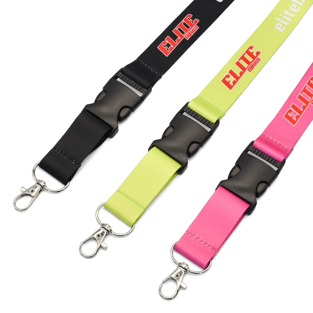 Customizable necklace children size printing polyester safety buckle football printing lanyard