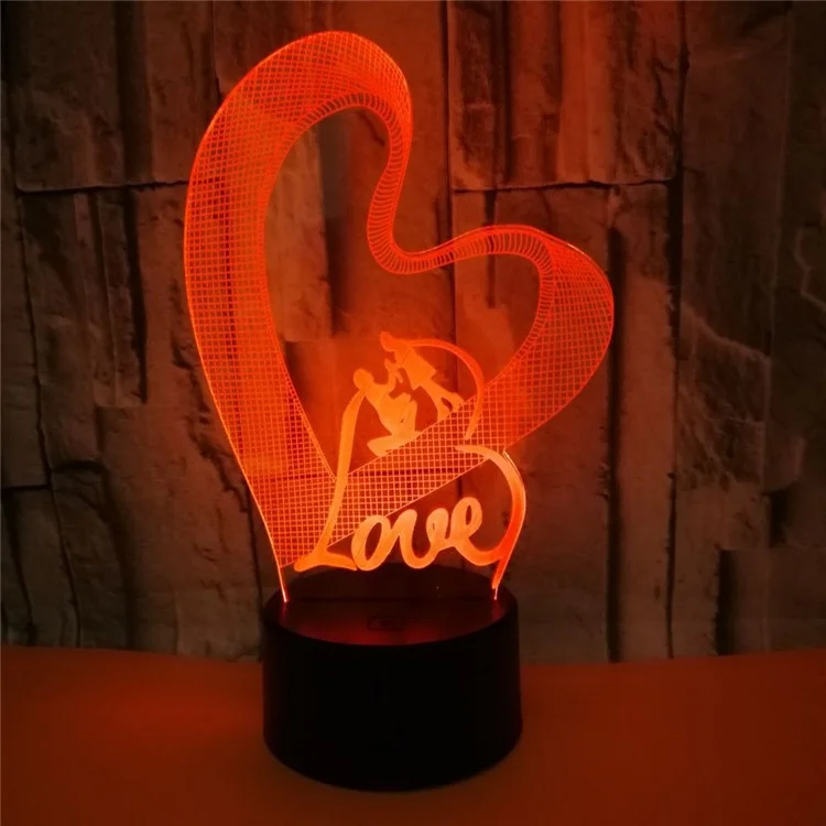 Пользовательские маленькая девочка Любимое сердце Shape3d светодиодные лампы маленькие ночные