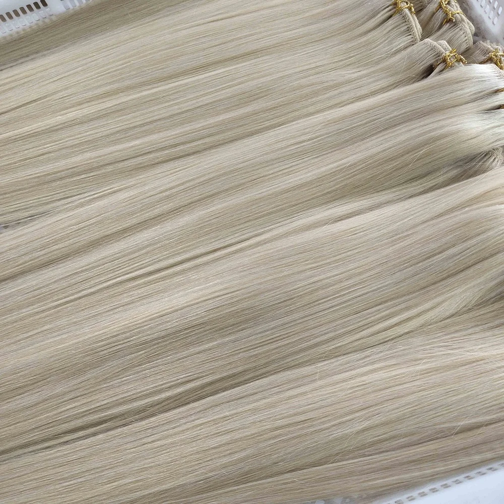 High Quality Natural Remy Hair Double Drawn Lace Clip In Hair Extension 100 Human Hair For White Woman