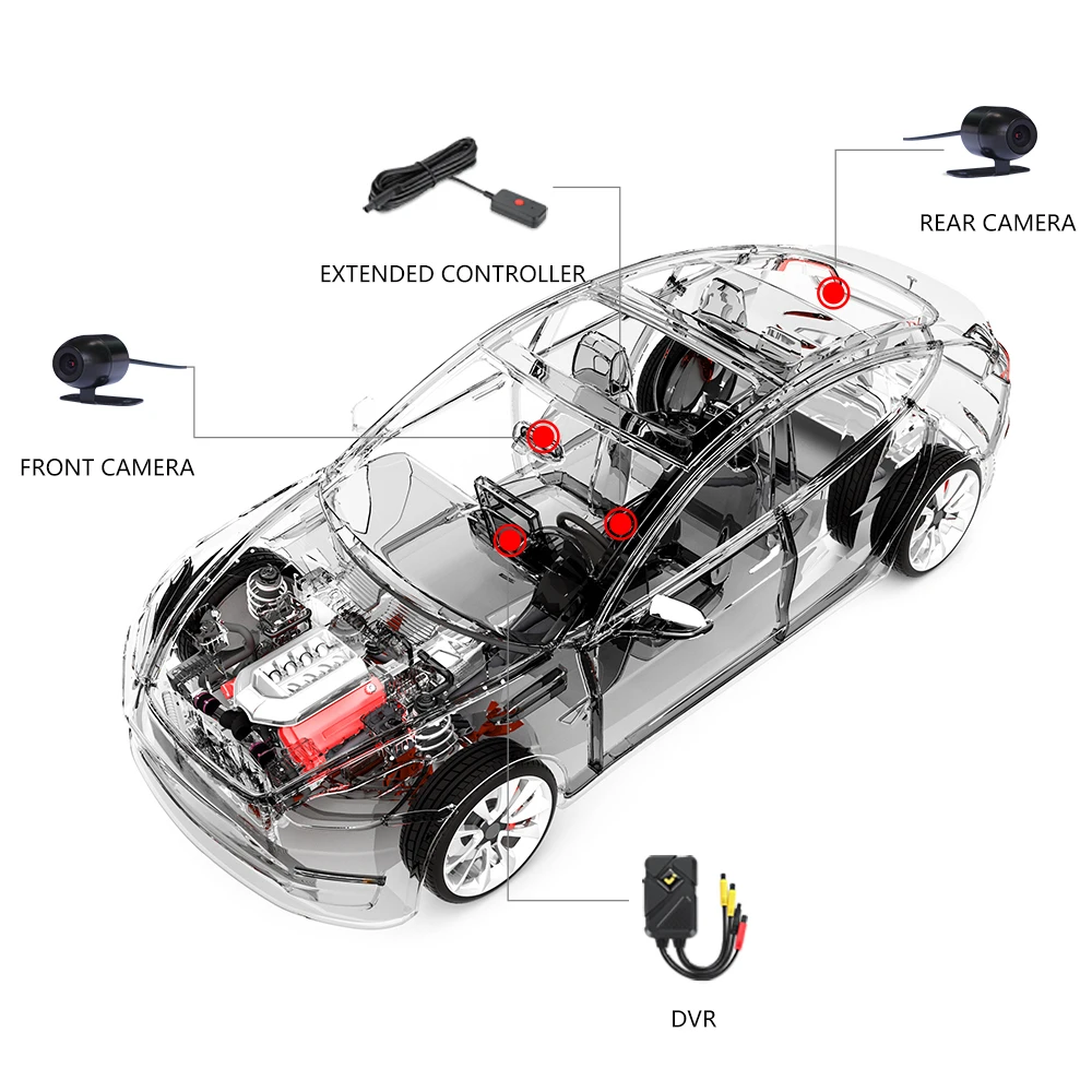 Covert Car Black Box 2 channel 1080P Car DVR WIFI GPS G-sensor Car DVR Hidden Installation