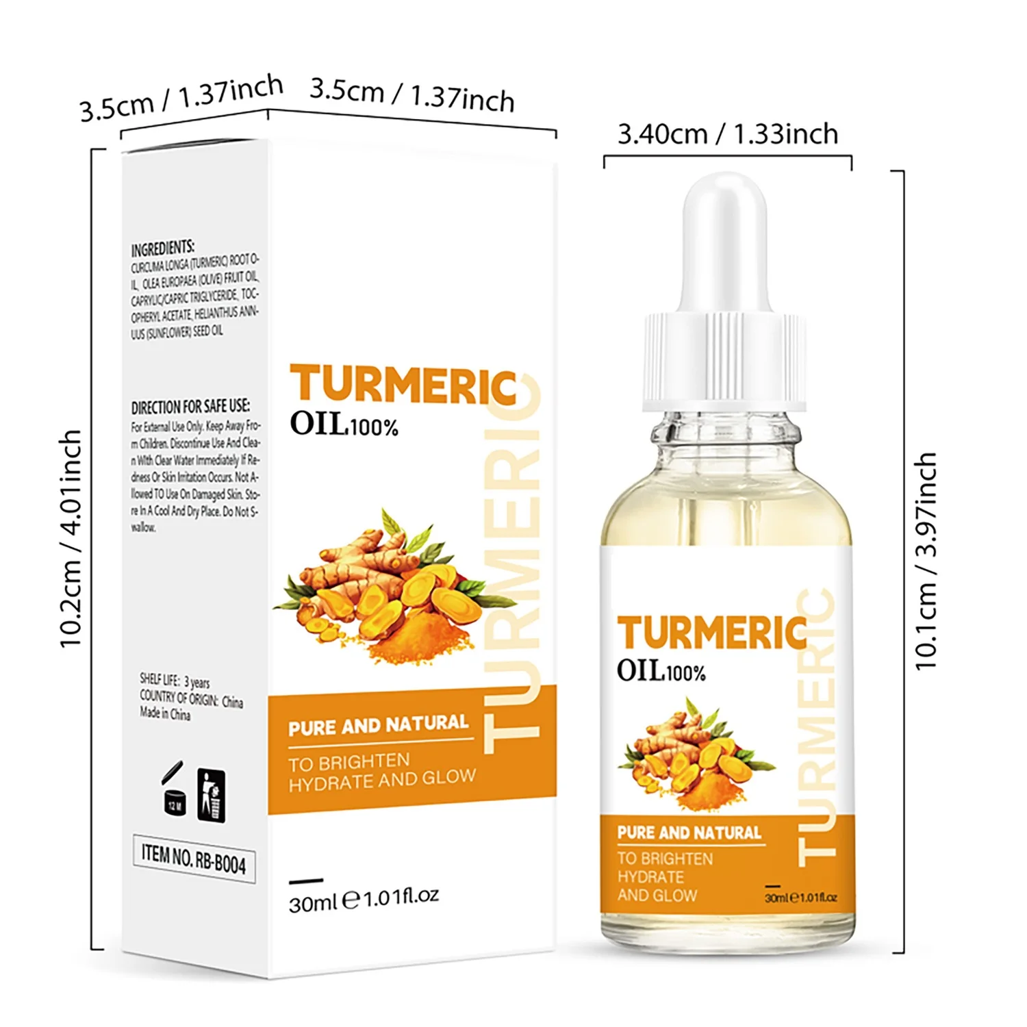 Wholesale Curcuma Longa Extract Anti Aging Antiwrinkle Acne Treatment Organic Turmeric Oem Skin Care Whitening Oil