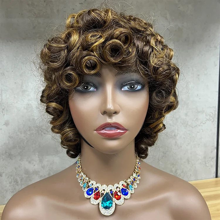Wholesale Remy Hair Quality Lawyer Curly  Fringe  Human Hair Wig