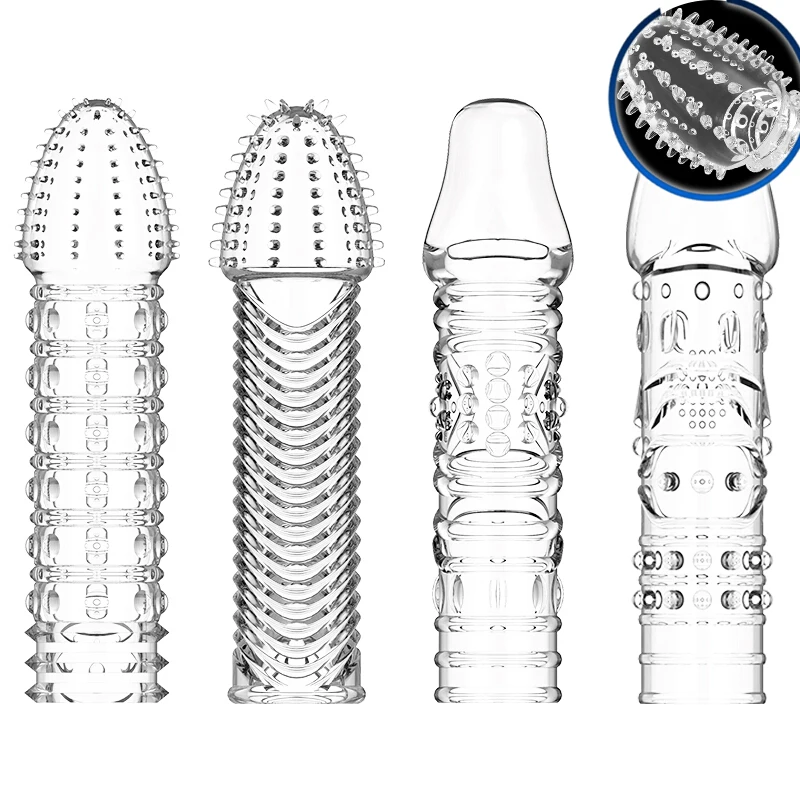 Quyue Lexaing transparent crystal thorn ring large particles condom toy sex adult condom sex products