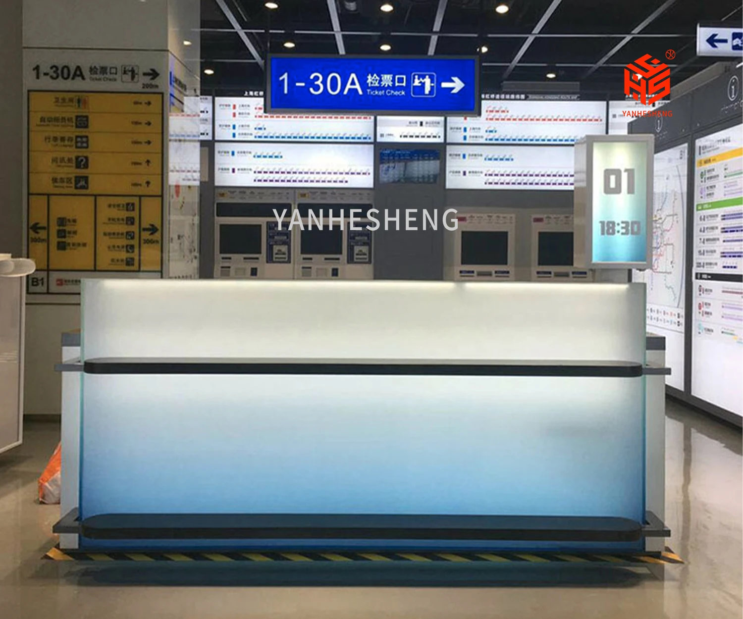 2022 new yhs bar furniture sets design table display bar counter translucent stone front des led blue sea furniture bar counter