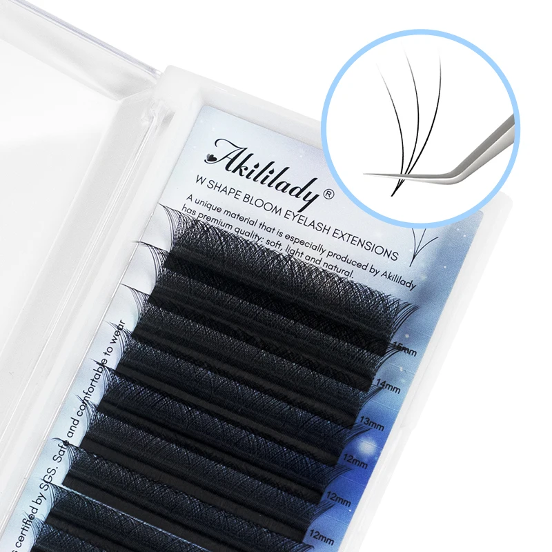 Akililady Custom 3D 0.05 0.07 0.10 3DW Eye Lashes Extension Factory-Furnished Fake Eyelash Extension and Eyelashes W Pestanas