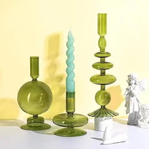 Wholesale Customizable nordic style home wedding dinning decoration borosilicate glass candleholder candle holder
