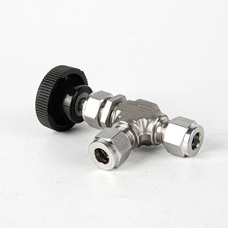 Stainless Steel 316 Instrument High Temperature High Pressure Angle Type Needle Valve For 1/2' Tube OD