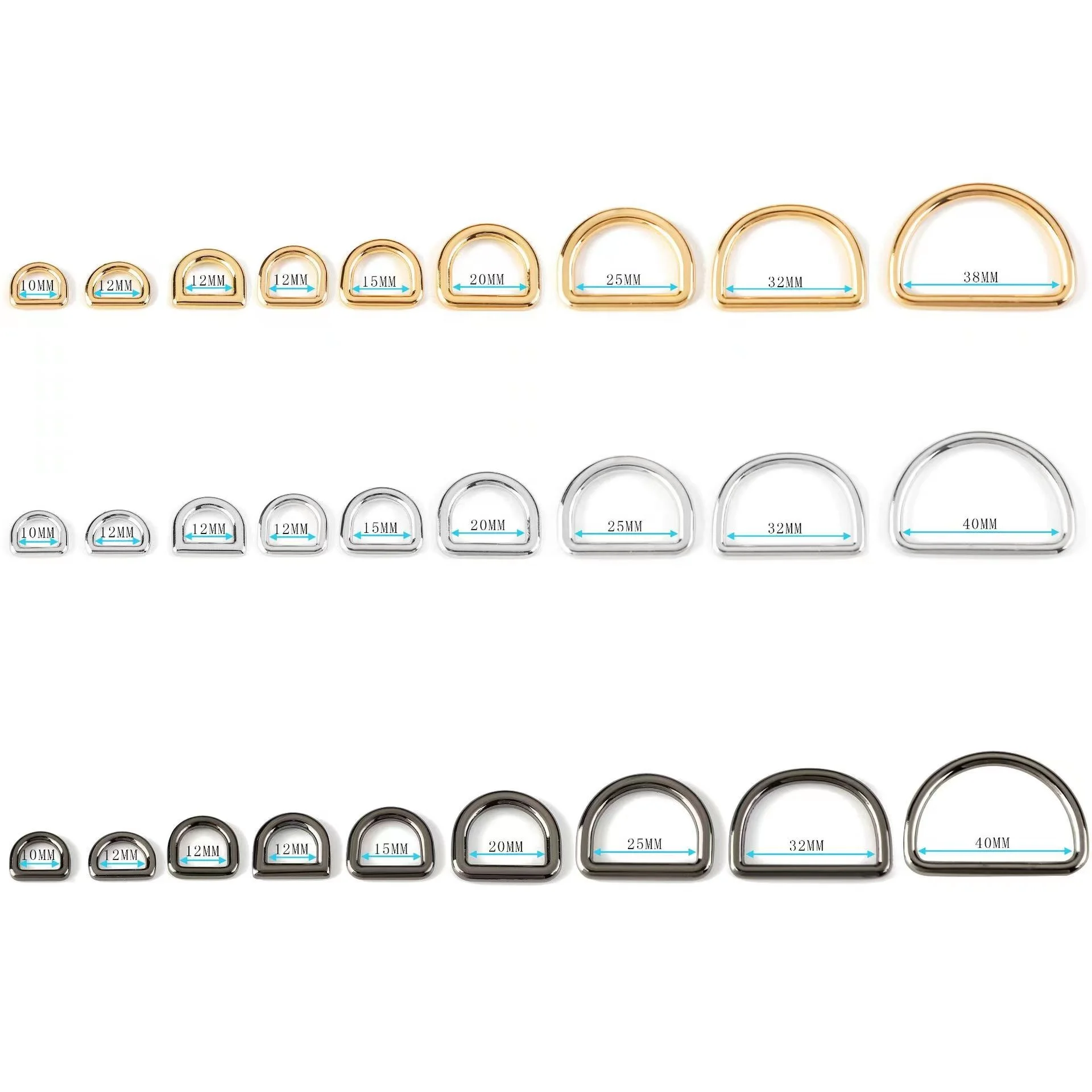 Wholesale Bag Accessories Handle Ring D Zinc Alloy Custom D-Ring Buckle Colorful Metal D Ring for Handbags