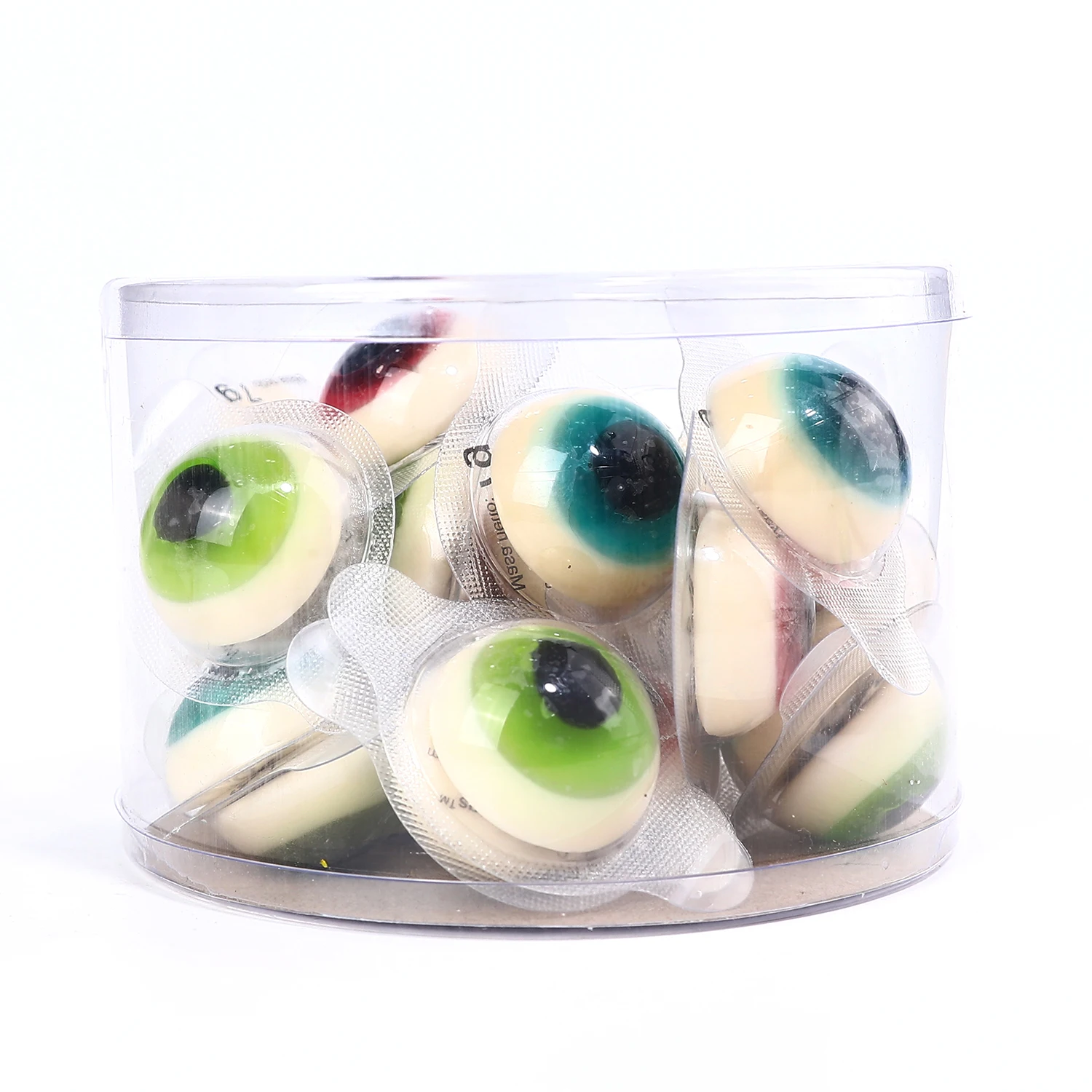 Hot selling Halal  colorful and fruity flavored popping eye balls soft gummy eyes shaped gummy eyeballs candy piece price