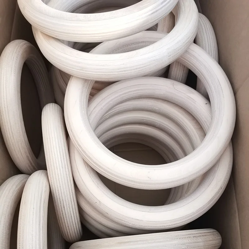 28mm 32mm thickness 235mm diameter  birch  Custom Fitness Wood Gymnastic Rings