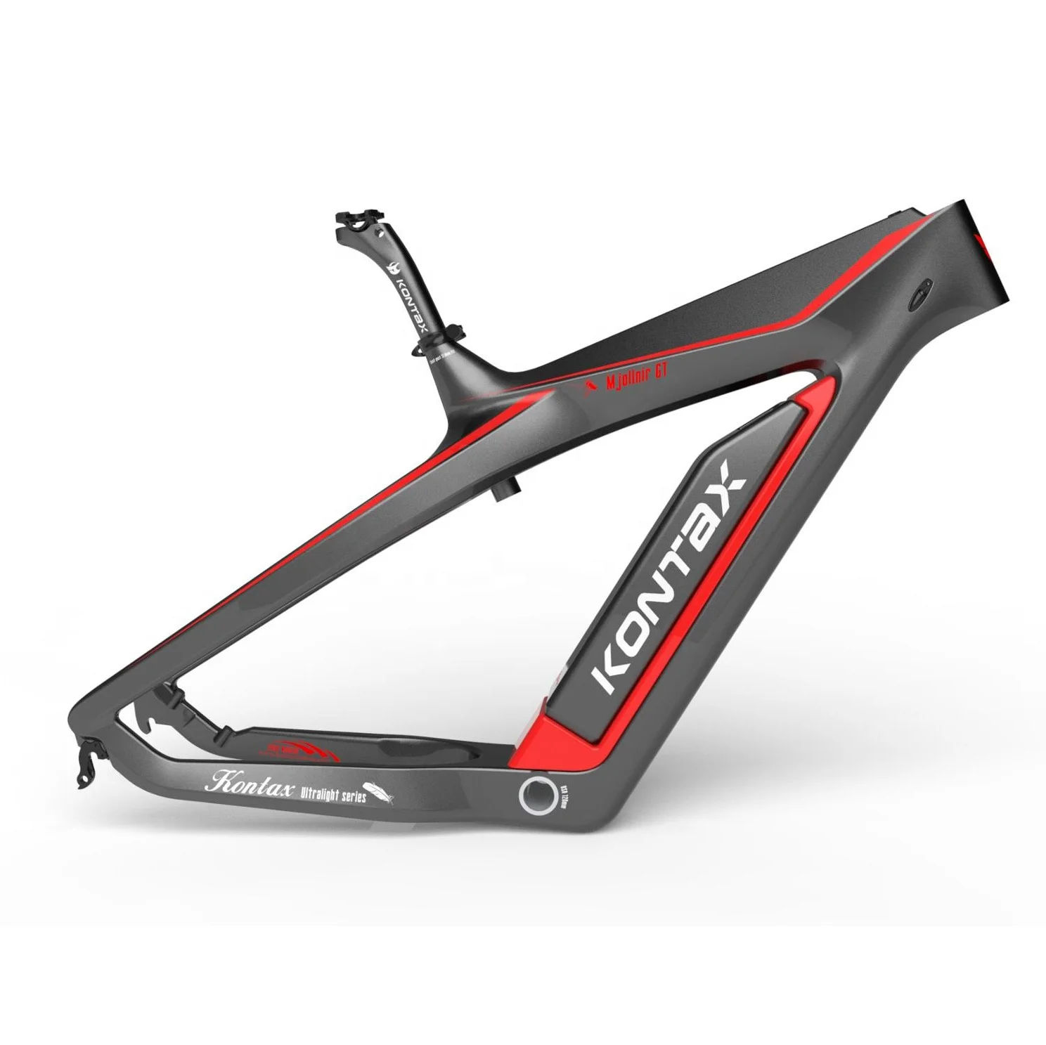 
 KONTAX Carbon Fibre Frame with Battery Cycle Ebike 26 inch Dirt Jump Carbon Fiber Frame DIY Electric Bicycle  