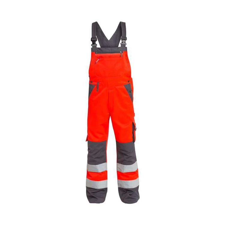 Custom logo yellow black reflective fr high visibility workwear bib pants waterproof coveralls