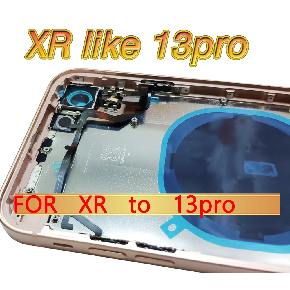 Back Cover XR to 13 14Pro Housing with Logo for iPhone Xr  Convert to 13pro 13 14 pro max  iphone xr to 13 pro housing