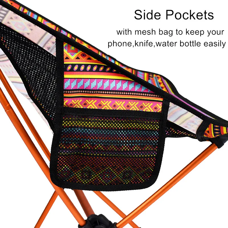 
Indian Style Outdoor Camping Portable Folding Aluminum Beach Chair Moon Chair 