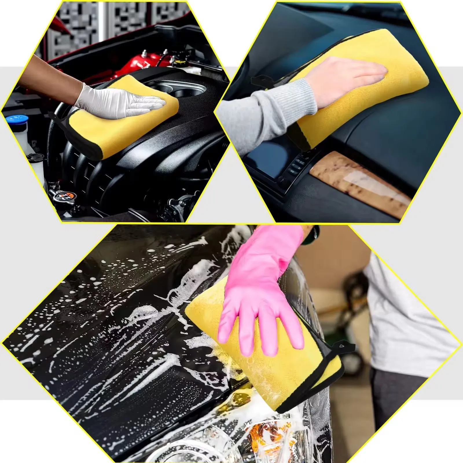 Factory direct sales High Quality Double Layer Absorbent Car wash Towel Microfiber Towel Car Cleaning Car wash towel