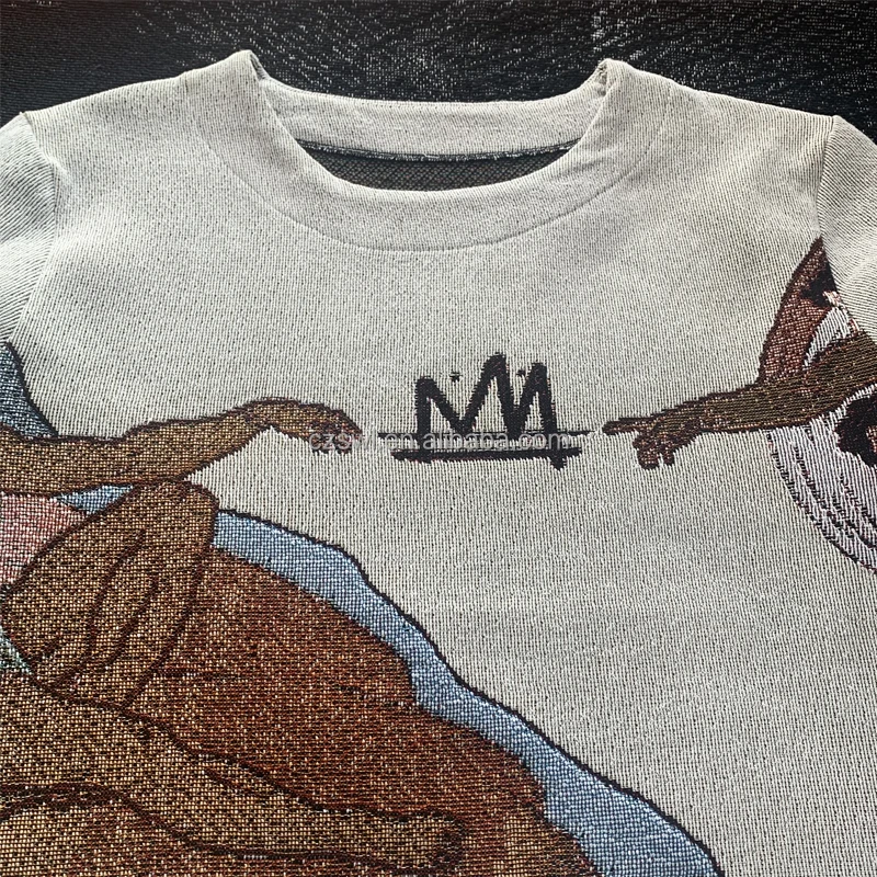 Hot sale custom  tapestry sweater jacquard  tapestry woven sweater customised tapestry sweater woven