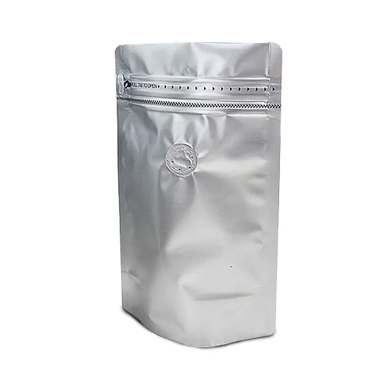 Black Matte Plastic Ziplock Biodegradable Flat Bottom Stand Up 1Kg Resealable Coffee Bags With Valve