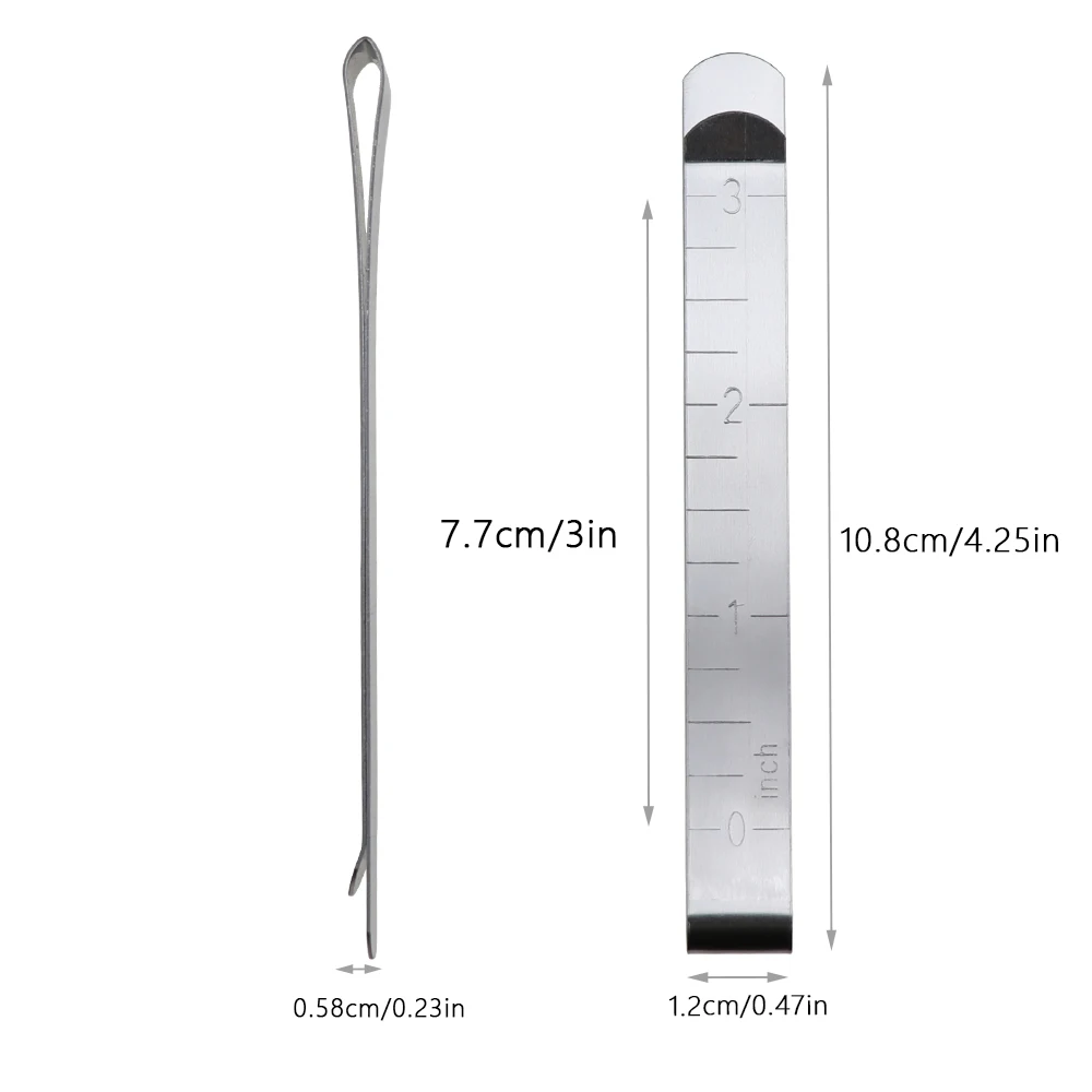Metal Sewing Crimping Clip Stainless Steel Hemming Clips With Built-in Ruler Cloth Measurement Ruler