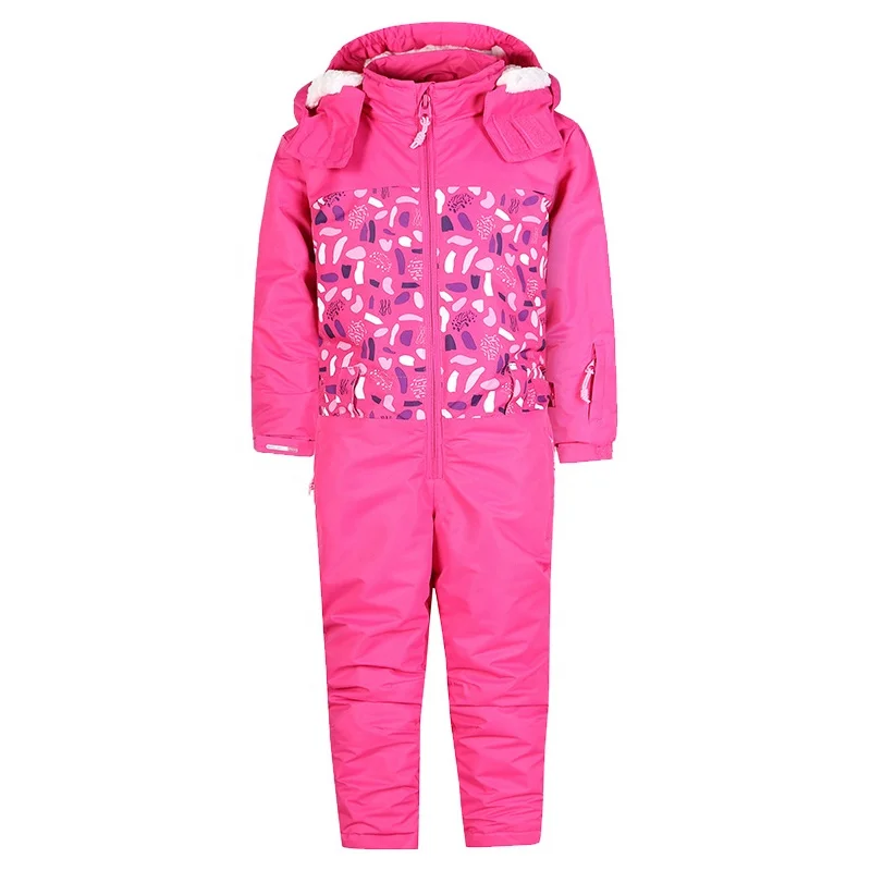 
High Quality Warm Outdoor Kids One Piece Ski Suits Thermal Winter Waterproof Insulated Ski Snow Jumpsuits for Children 
