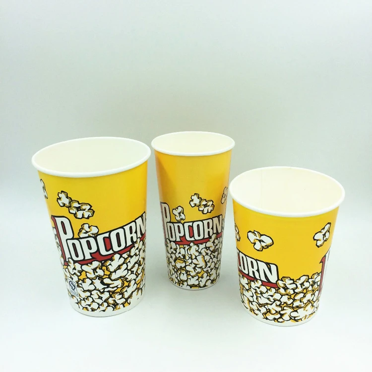 
Hot selling custom printed popcorn cups paper custom printed disposable popcorn cups 