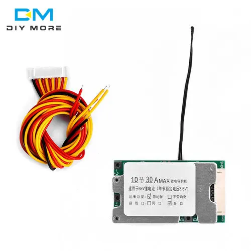 10S 36V 30A Lithium Battery Charge Board BMS PCB 18650 Battery Balanced Protection Board Li-ion Cell Balancer for Electric Car