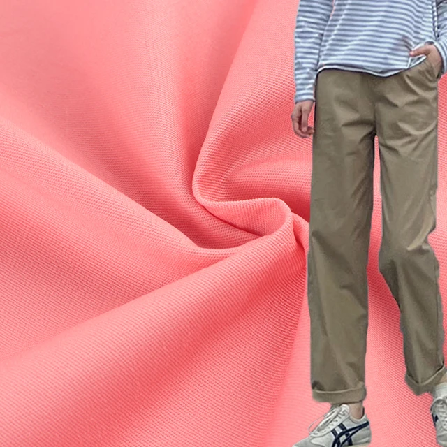 Casual pants fabric 32*21 high-density woven twill solid  dyeing 133*78 pure cotton casual pants shorts fabric
