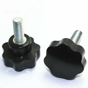 Standard Parts Black M10  40mm Male Thread  50mm Dia Bakelite star  Knobs Handle