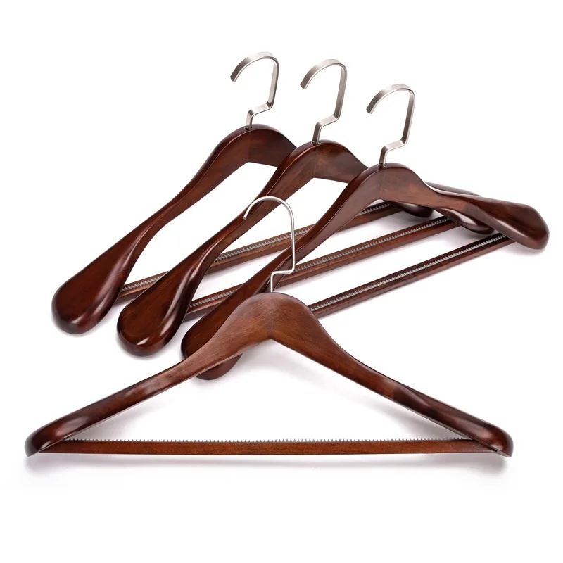Manufacturer Suit Jacket Coat Hanger Broad Shoulder Wooden Clothes Hangers For Hotel Shops
