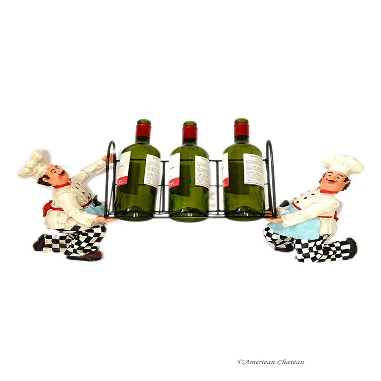 Chef Wine Rack Kitchen Decor with LOGO/Shape/Size/Packing Customized
