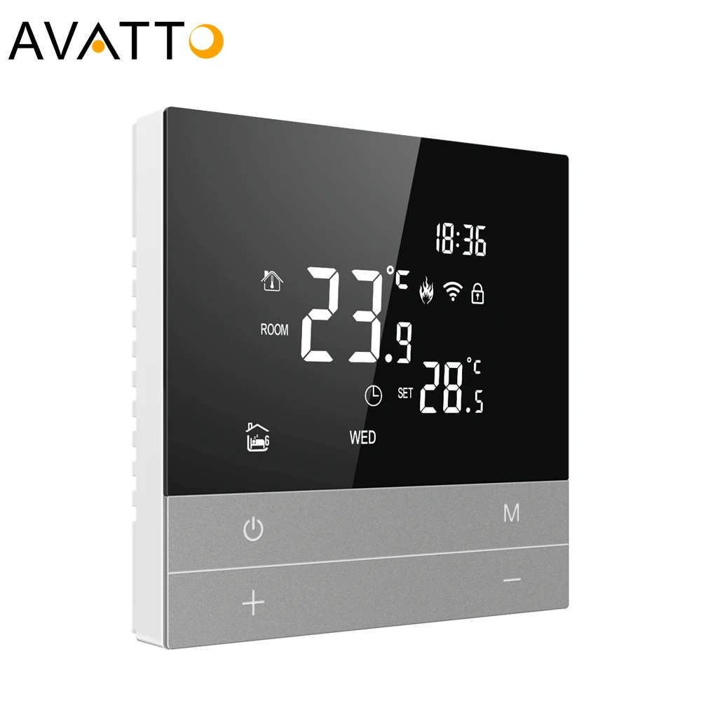 Умный термостат Avatto Tuya с Wi-Fi и сенсорным ЖК-дисплеем