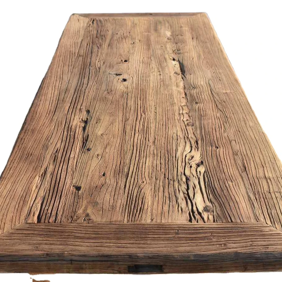 Chinese Style Antique Elm Wood Table For Park Kitchen Outdoor Use