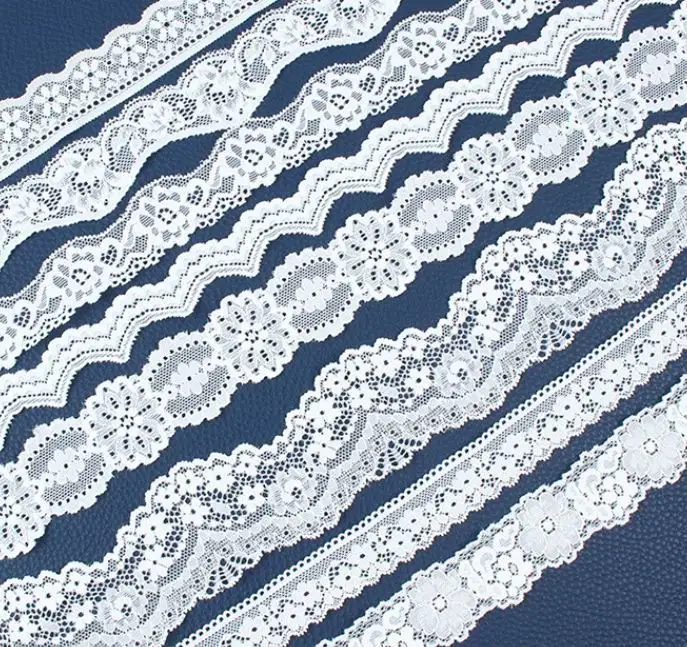 Wholesale 15cm White Elastic Lace Fabric 3Meter/Roll French Hollow Underwear Laces Trim Embroidery Ribbon DIY Clothing