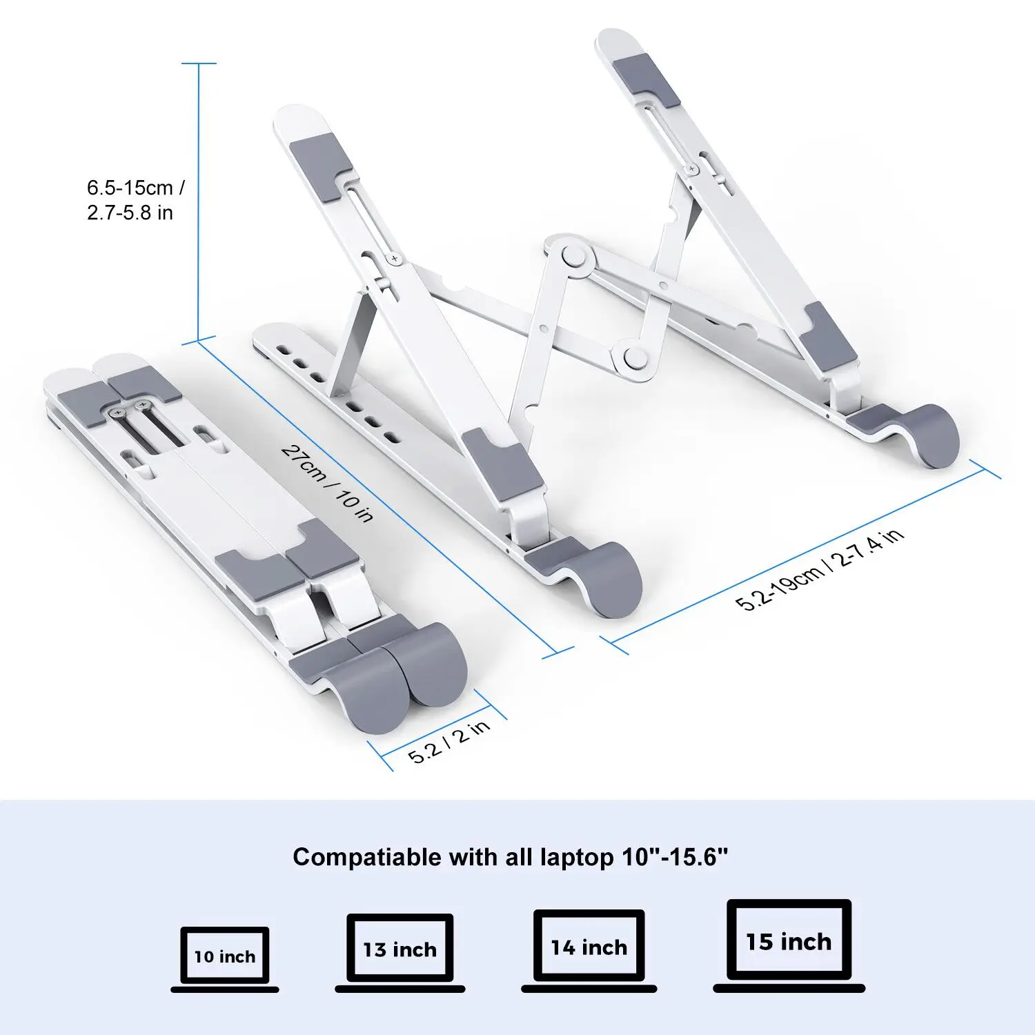 Invisible Fold Ergonomic Adjustable Aluminum Laptop Stand Portable Laptop Notebook Stand
