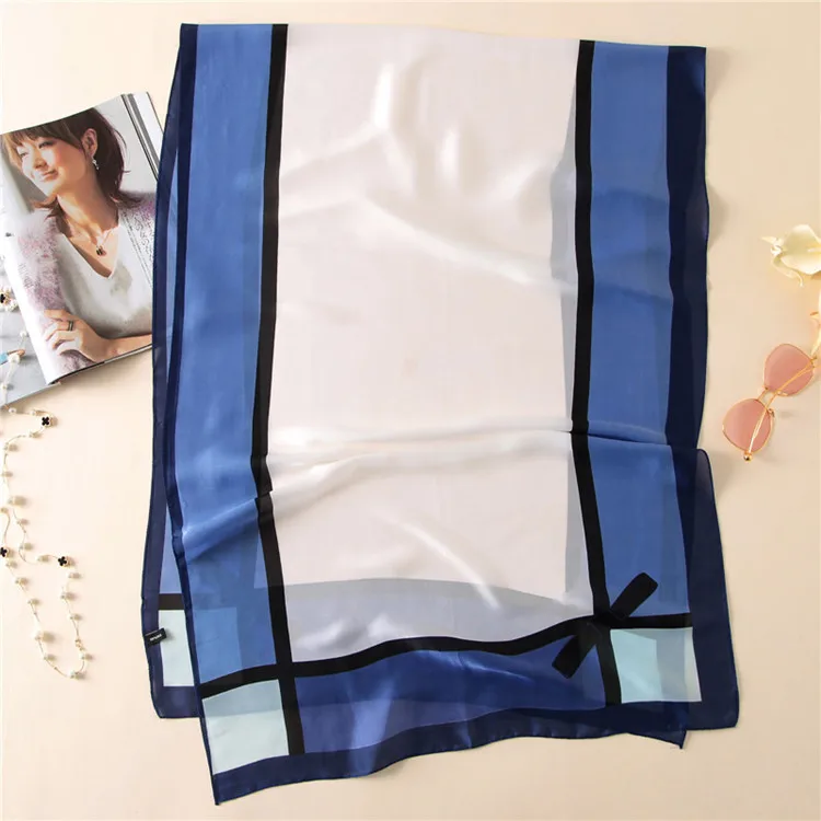 
Classical Fashion Brand Designer Women Print Silk Scarf Travel Sunscreen Long Silk Scarf Shawl for Ladies 