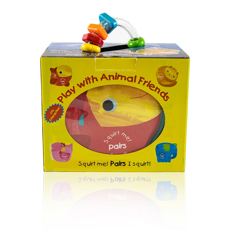 Baby Toddlers Bathing Waterproof Animals Pictures Bath Book Set With Box Packing