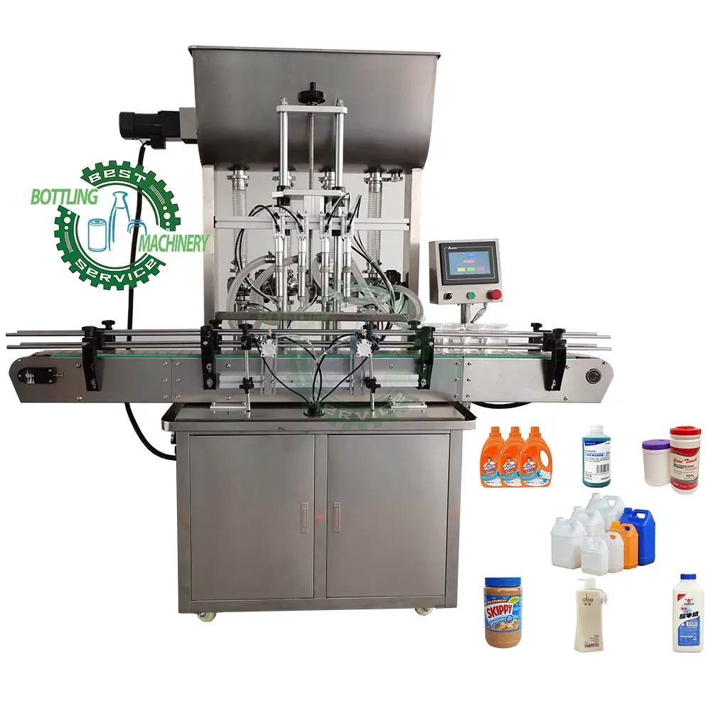 Automatic Double Head 2 4 6 8 Head Pneumatic Cylinder Filler Bottle Jar Cups Jam Cream Souce Honey Piston Pump Filling Machine