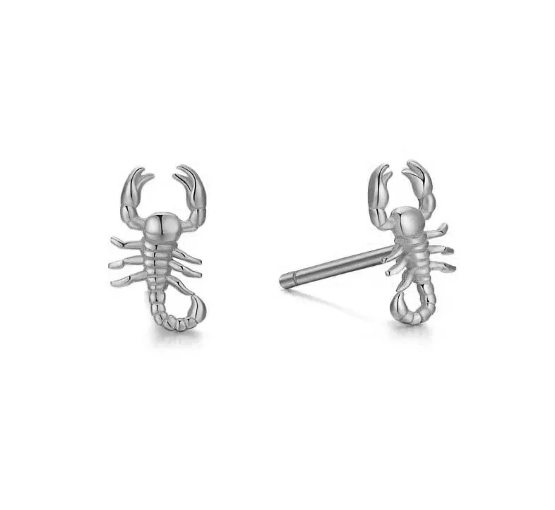 Milskye unique fine appearance fashion jewelry for women 925 silver 18k gold scorpion studs earrings