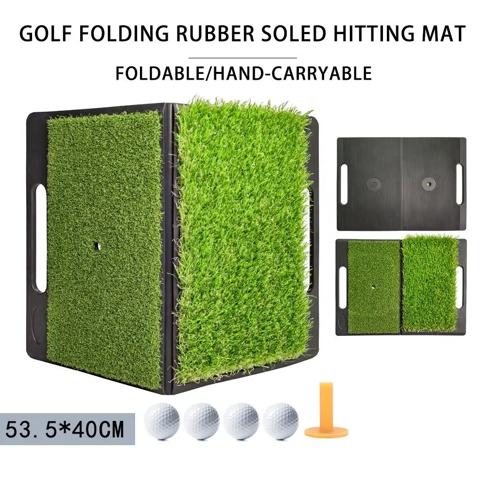 Custom-made 15mm Thickness Golf Mat Golf Training Mat Foldable Golf Grass Mat For Indoor and Outdoor Practice