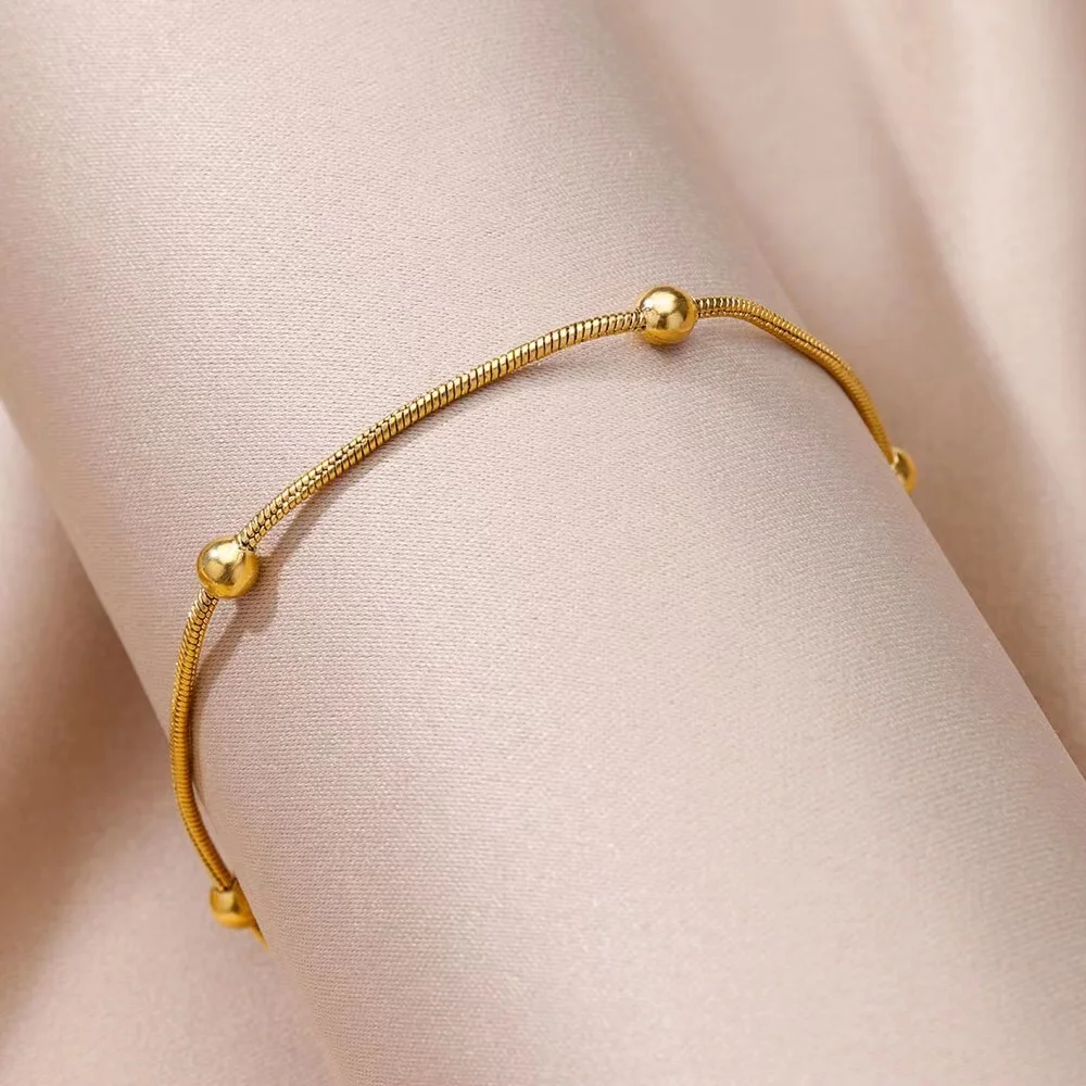 Stainless steel anklet 18K gold non-fading blade chain Ferro chain anklet gold anklets for girl