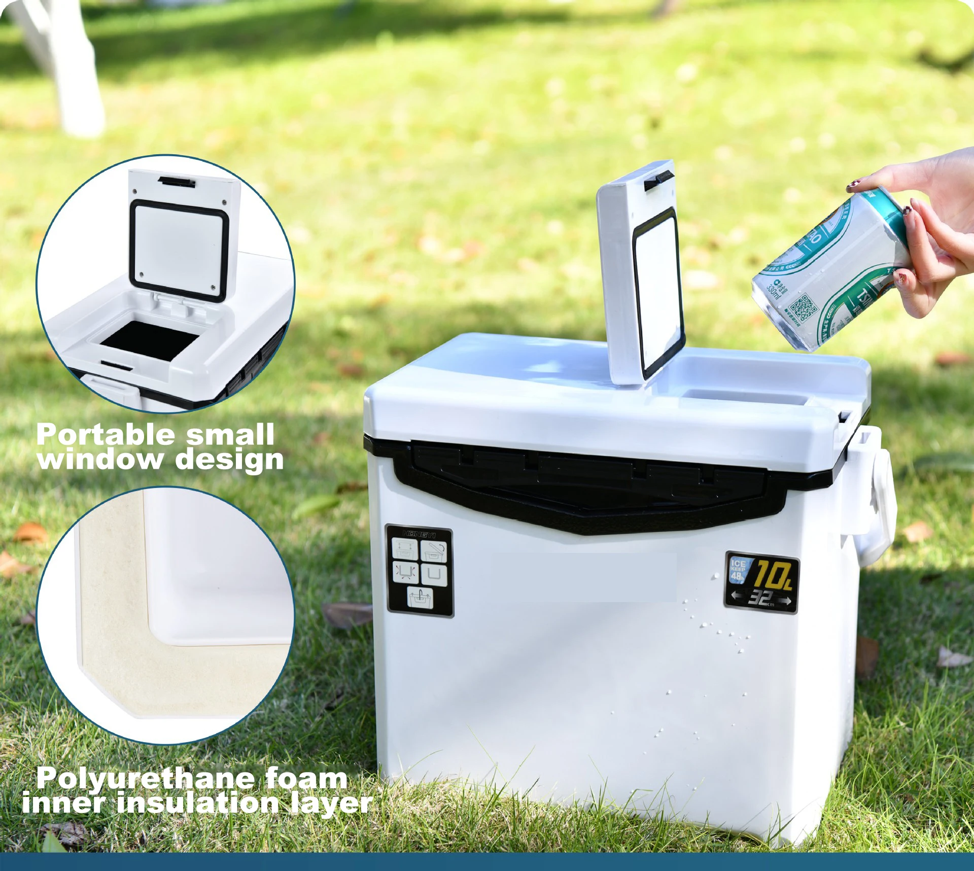 Portable take-out freezer Car outdoor ice bucket freezer Fishing home light luxury fresh-keeping box incubator