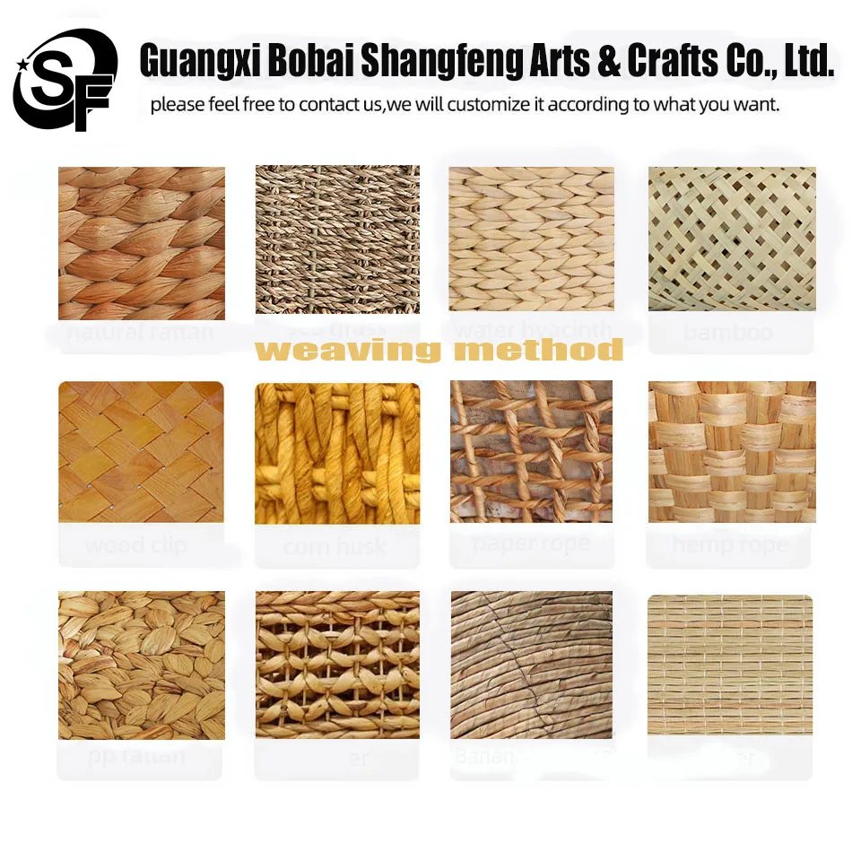 Shangfeng High Quality New Design Rotundity Handmade Woven Natural Color Banana rope and seagrass flower pot