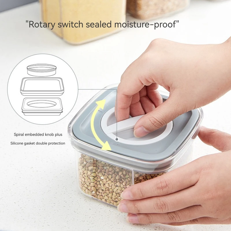 Household sealed jar transparent plastic food grade storage jar spice moisture-proof grain storage box