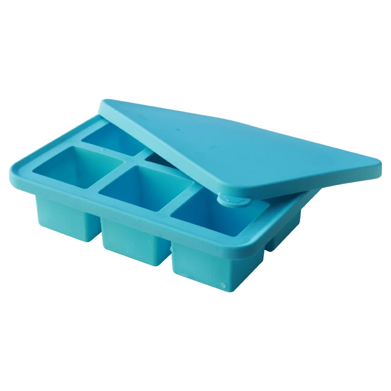 New Square Baby Silicone Freezer Freezing Mould Set Custom Logo Food Grade Large Big Cavity Bpa Free Silicon Ice Cube Tray Mold