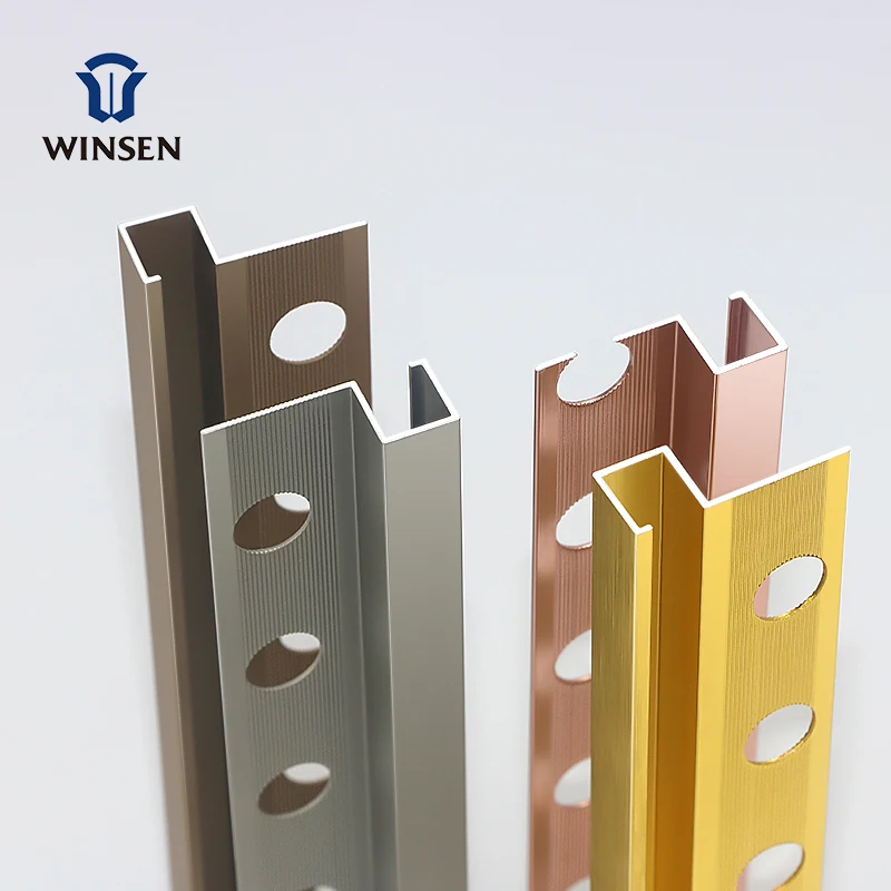 WINSEN Customized Factory Wall Aluminium Ceramic Square Tile Trim Popularity Square Shape anodizing aluminum Tile Trim