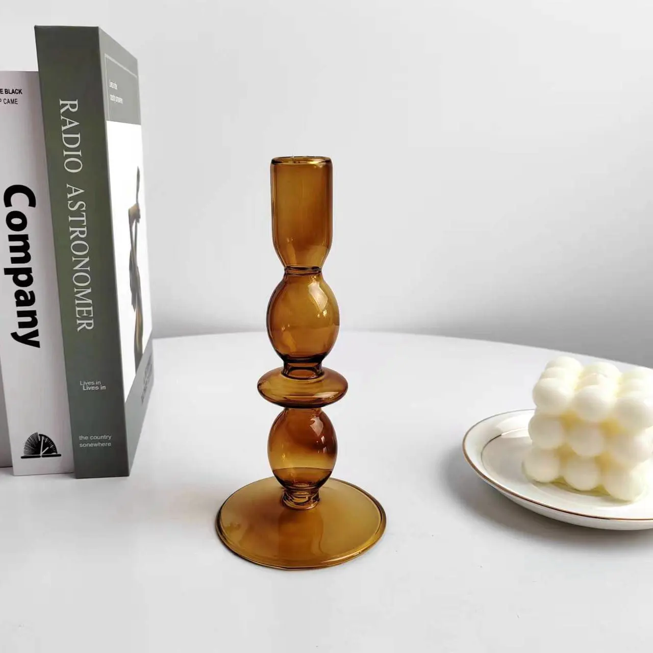 New Arrivals Wholesale Colorful Glass Candlesticks Candle Holders For Candle Making Glass Candle Container